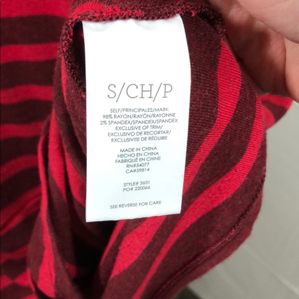 Cabi Sweet Talk Red Striped Peplum Top - Picture 9 of 9